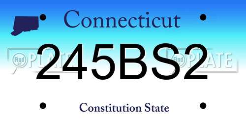 245BS2 Connecticut License Plate