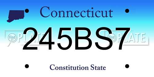 245BS7 Connecticut License Plate