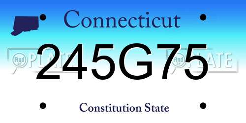 245G75 Connecticut License Plate