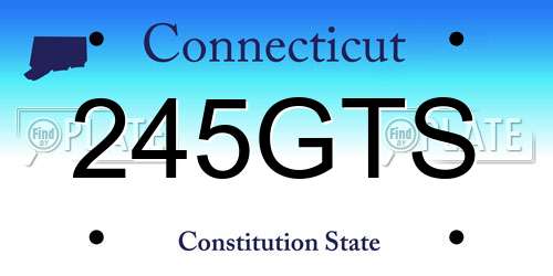 245GTS Connecticut License Plate