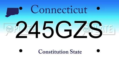 245GZS Connecticut License Plate