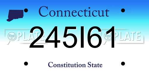245I61 Connecticut License Plate
