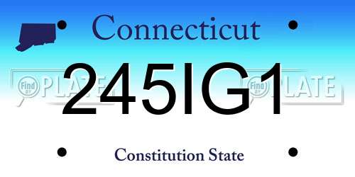 245IG1 Connecticut License Plate