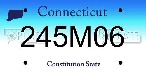 245M06 Connecticut License Plate