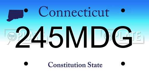 245MDG Connecticut License Plate