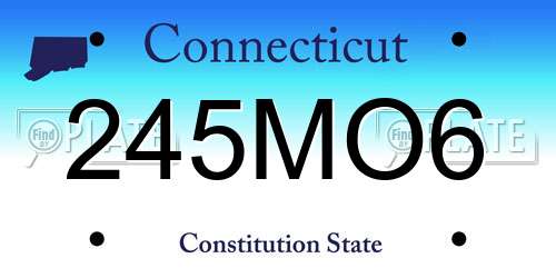 245MO6 Connecticut License Plate