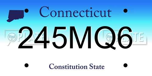 245MQ6 Connecticut License Plate