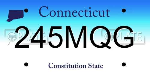245MQG Connecticut License Plate