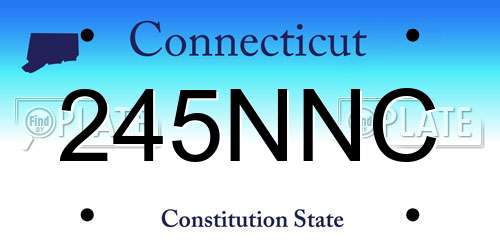 245NNC Connecticut License Plate