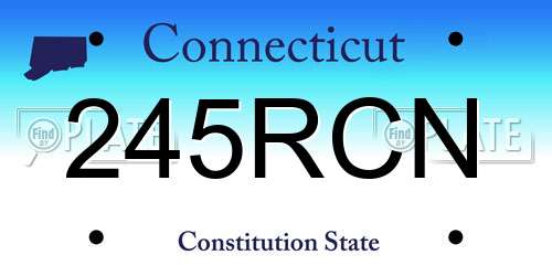 245RCN Connecticut License Plate