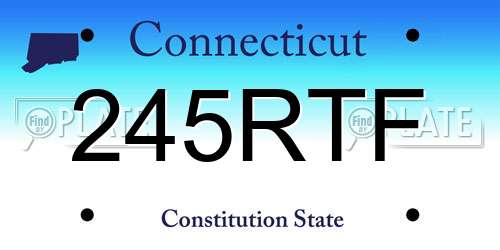 245RTF Connecticut License Plate