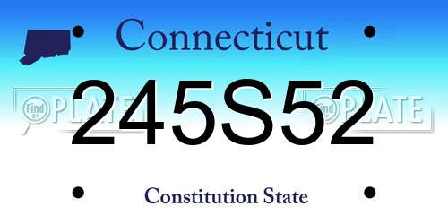 245S52 Connecticut License Plate