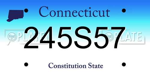 245S57 Connecticut License Plate