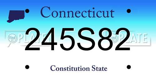 245S82 Connecticut License Plate