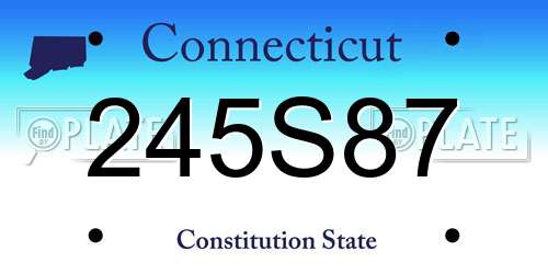 245S87 Connecticut License Plate