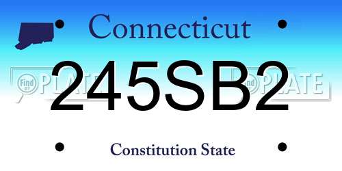 245SB2 Connecticut License Plate