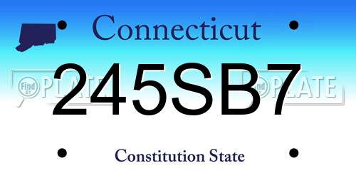 245SB7 Connecticut License Plate