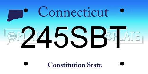 245SBT Connecticut License Plate