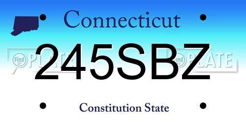 245SBZ Connecticut License Plate