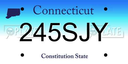 245SJY Connecticut License Plate