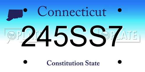 245SS7 Connecticut License Plate