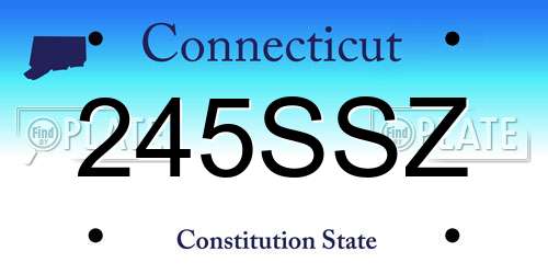 245SSZ Connecticut License Plate