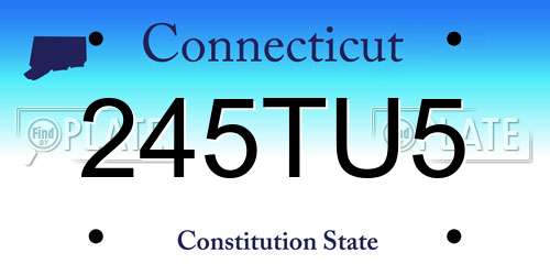 245TU5 Connecticut License Plate