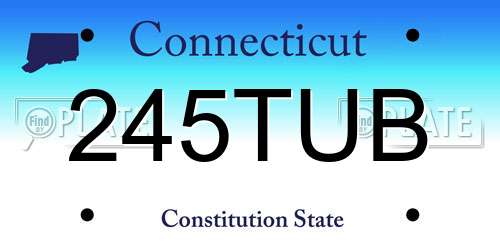 245TUB Connecticut License Plate
