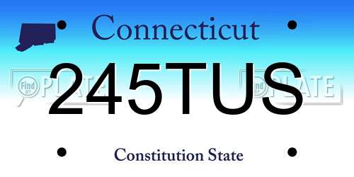 245TUS Connecticut License Plate