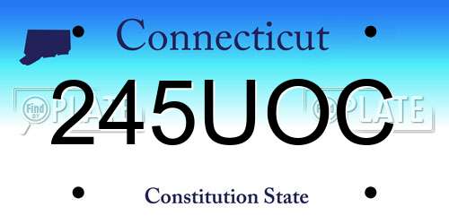 245UOC Connecticut License Plate