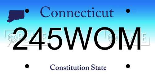 245WOM Connecticut License Plate