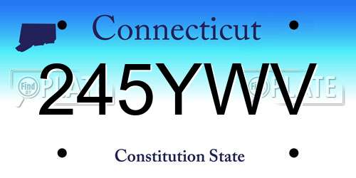 245YWV Connecticut License Plate