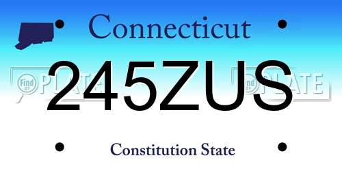 245ZUS Connecticut License Plate