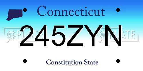 245ZYN Connecticut License Plate