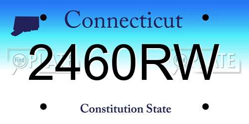 2460RW Connecticut License Plate