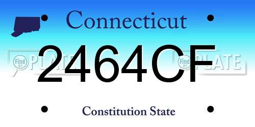 2464CF Connecticut License Plate