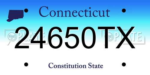 24650TX Connecticut License Plate