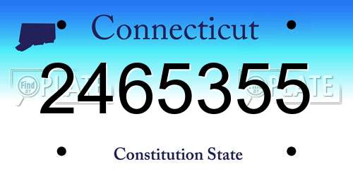 2465355 Connecticut License Plate