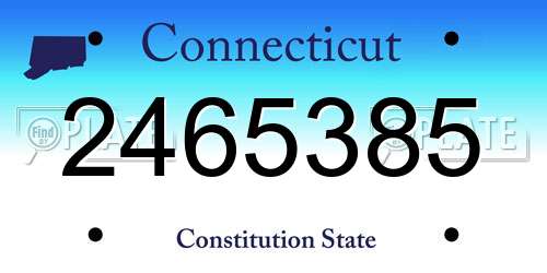 2465385 Connecticut License Plate