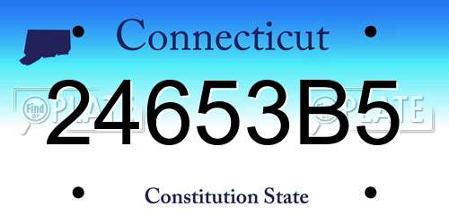 24653B5 Connecticut License Plate