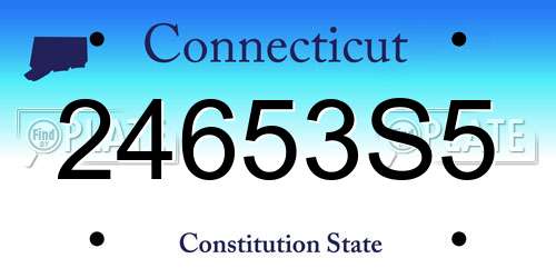 24653S5 Connecticut License Plate