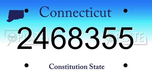 2468355 Connecticut License Plate