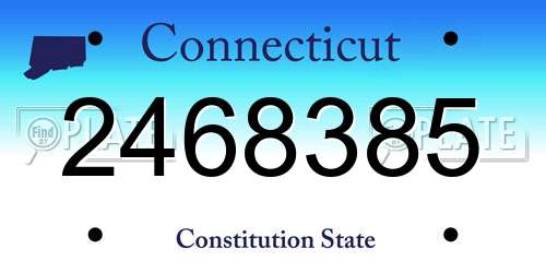 2468385 Connecticut License Plate