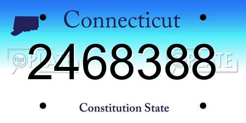 2468388 Connecticut License Plate