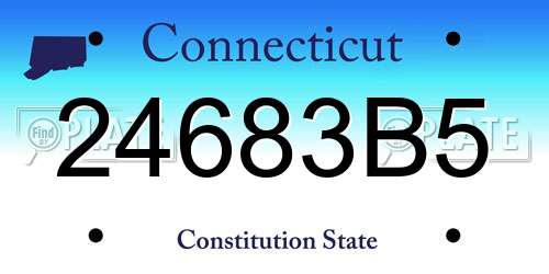 24683B5 Connecticut License Plate
