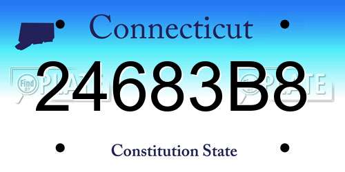24683B8 Connecticut License Plate