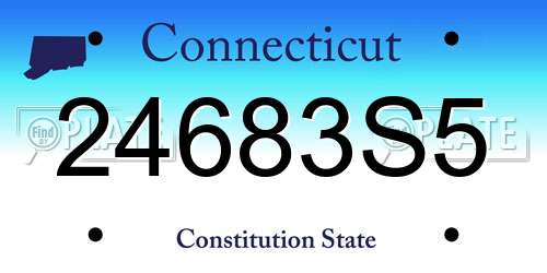 24683S5 Connecticut License Plate
