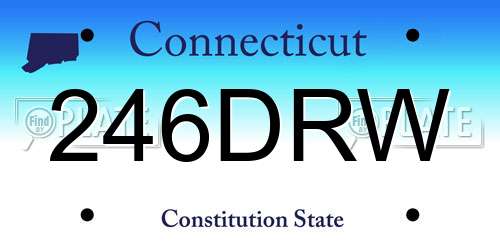 246DRW Connecticut License Plate