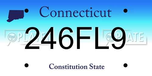 246FL9 Connecticut License Plate