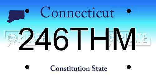 246THM Connecticut License Plate